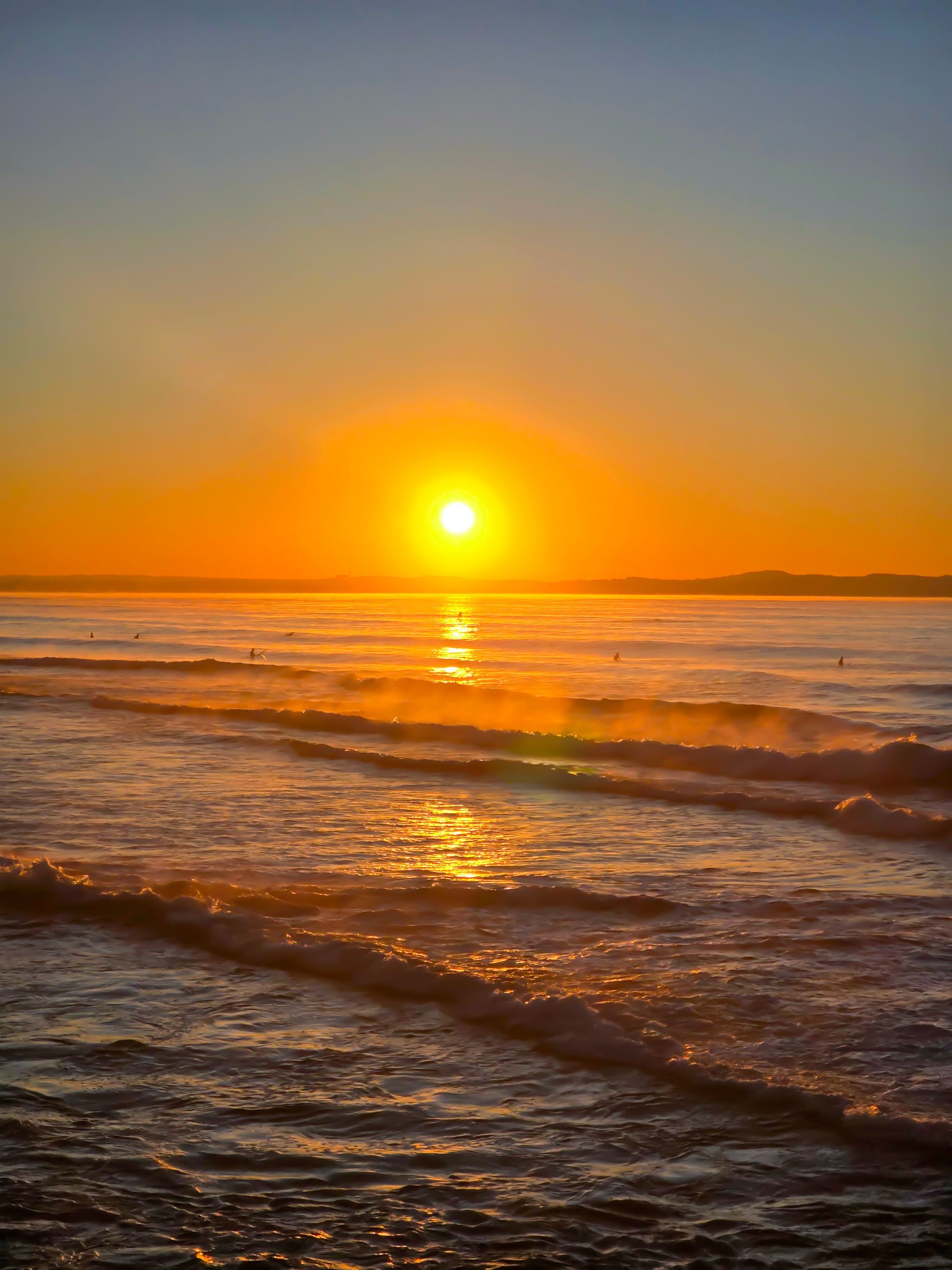 Sunrise over the ocean, background with copy space